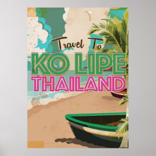Poster Ko Lipe Thaïlande Vacances Vintages