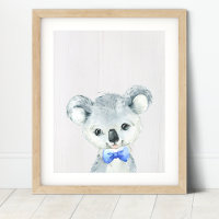 Koala Bear Bowtie Nursery Art Imprimer