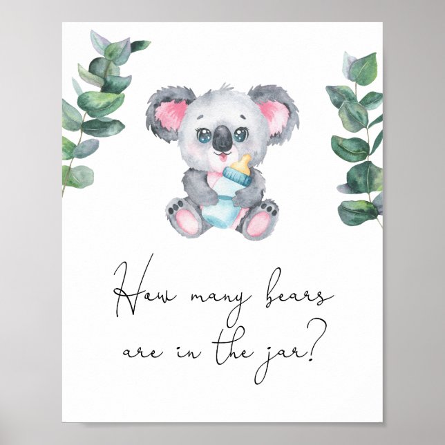 Poster Koala Bear - Devinez combien d'ours sont dans le b (Devant)