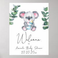 Koala Bear et Eucalyptus - Welcome Foam Board