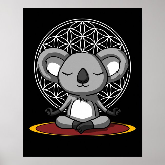 Poster Koala Bear Zen Yoga Méditation Animal (Devant)