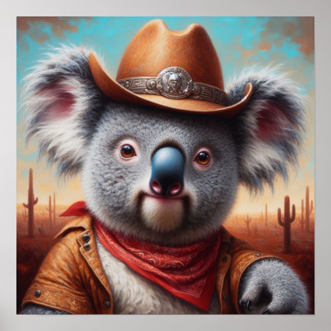 Poster Koala Cowboy (Devant)