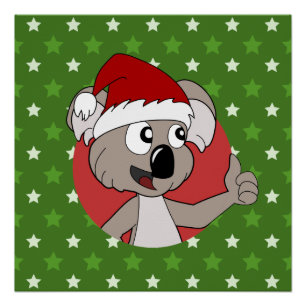 Poster Koala de dessin animé sur motif sans couture