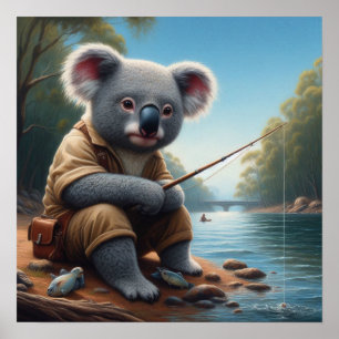 Poster Koala Fishing