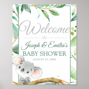Poster Koala Gender Neutral Baby Shower Welcome