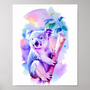 Poster Koala Watercolor Portrait 1 Carte postale