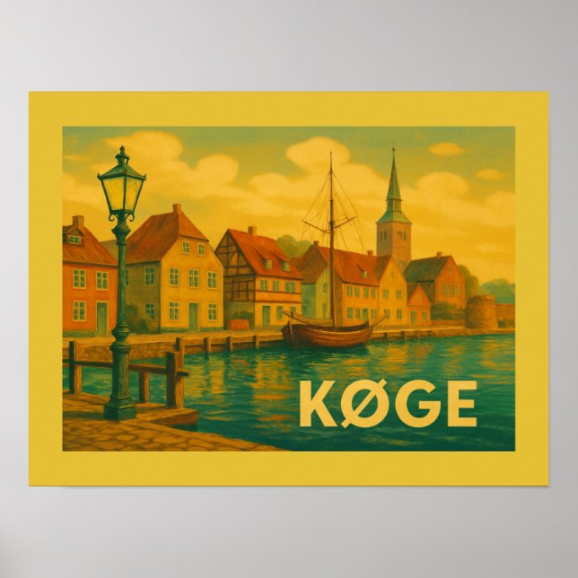 Poster Køge Danemark Vieille Ville (Devant)