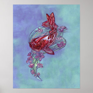Poster Koi et Sakura par Adam Dennis