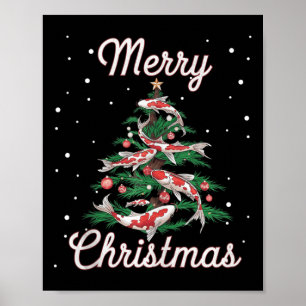 Poster Koi Fish Xmas Tree Koi Carp Christmas Tree