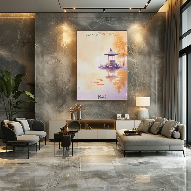 Poster Koi Pond et Pagoda Pagoda (Créateur téléchargé)