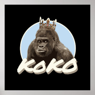 Poster Koko la couronne de port de gorille