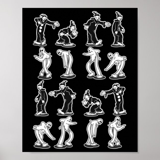 Poster Koko Le Fantôme Clown Danse Éffrayante en deux éta (Devant)