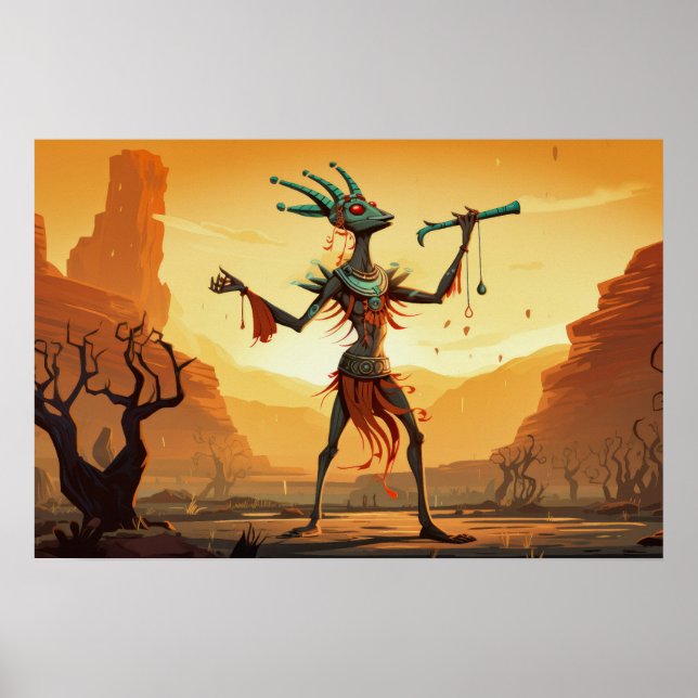Poster Kokopelli Dansant Sur Le Canyon Floor (Devant)