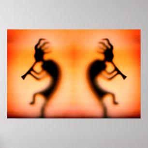 Poster Kokopelli Miroir Bon Temps Abstrait