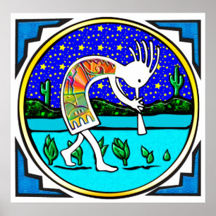 Poster: Kokopelli unter den Sternen Poster