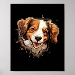 Poster Kooikerhondje Chien Maman Papa Regardant Puppy