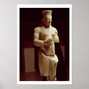 Poster Kore figure d'une jeune Athénéenne tenant un b