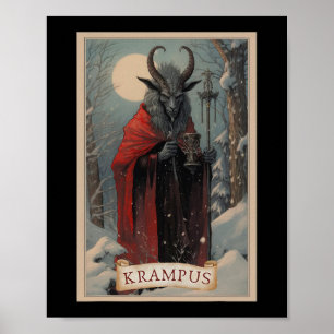 Poster Krampus Tarot Card Design Noël Hail Père Noël Chri