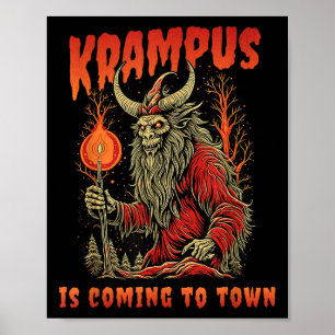 Poster Krampus Vient En Ville Noël Horreur Vacances