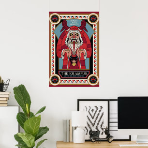 Poster Krampus Vintage rétro & Ancien, Noël sombre