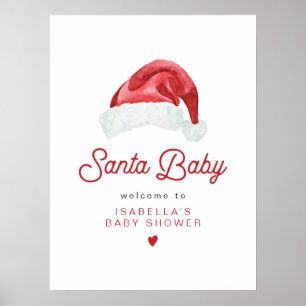Poster KRIS Cute and Modern Père Noël Baby shower Bienven