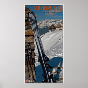 Poster Kronplatz - Skis sur Cairn