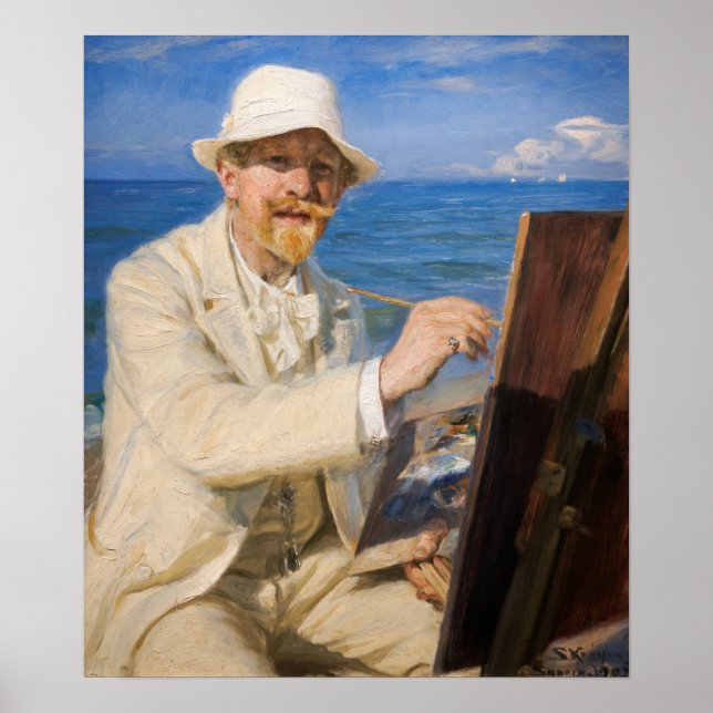 Poster Kroyer - Autoportrait à Skagen Beach (Devant)