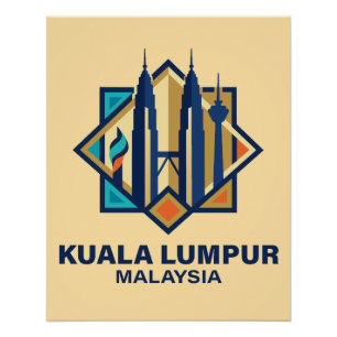 Poster Kuala Lumpur Malaisie Asie du Sud-Est
