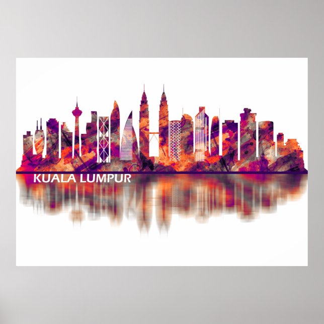Poster Kuala Lumpur Malaisie Skyline (Devant)