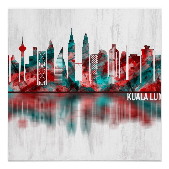 Poster Kuala Lumpur Malaisie Skyline (Devant)