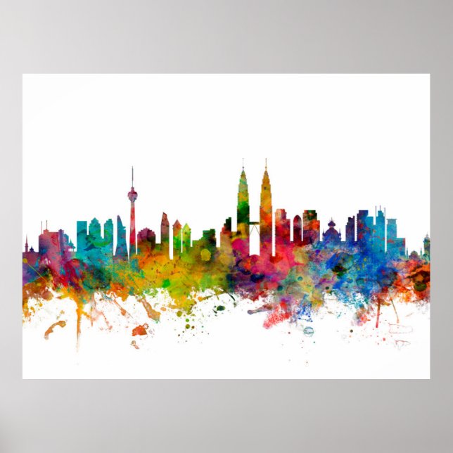 Poster Kuala Lumpur Malaisie Skyline (Devant)
