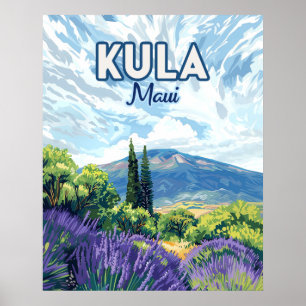 Poster Kula Maui Haleakala Hawaii Lavender Retro