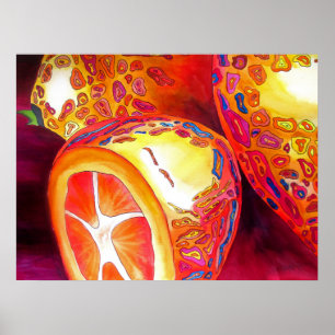 Poster Kumquats d'orange Aquarelle de fruits de vie morte