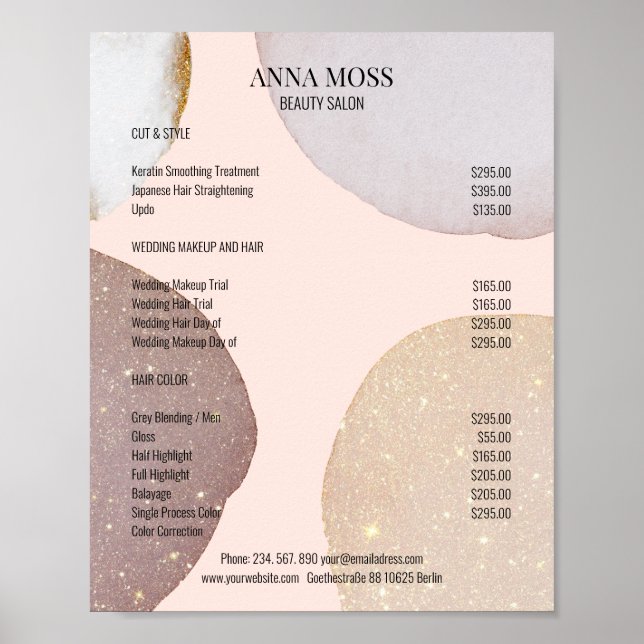 Poster Kundenspezifischer Rosegold Parties scintillant Pr (Devant)