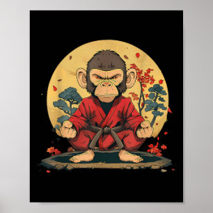 Poster Kung Fu Singe Nature Taekwondo Judo Mma Arts Marti