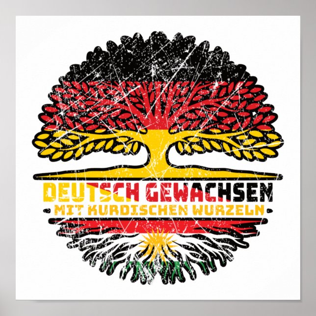 Poster Kurdistan Kurde Deutsch Deutschland Baum Wurzel (Devant)
