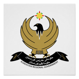 Poster Kurdistan pays blason armoiries symbole emblème ai