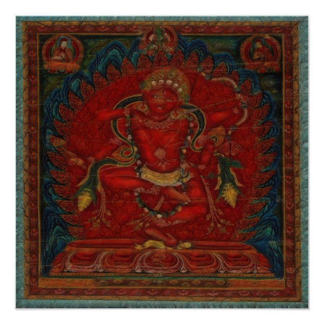 Poster Kurukulla du bouddhisme tibétain (Devant)