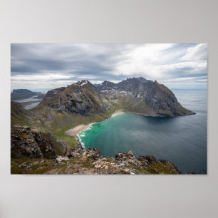 Poster Kvalvika Lofoten Norvège