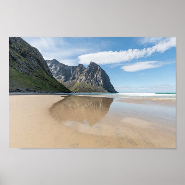 Poster Kvalvika Lofoten Norvège (Devant)