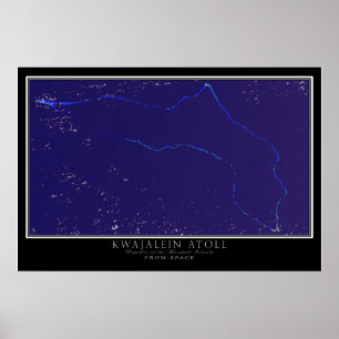 Poster Kwajalein Atoll Îles Marshall Carte satellite