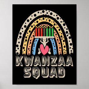 Poster Kwanza Squad Famille Noël Afro-américain Joyeux