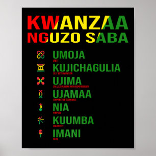 Poster Kwanzaa - Nguzo Saba - La conception des sept prin