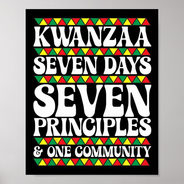 Poster Kwanzaa Sept Jours Sept Principes Une Communauté (Devant)