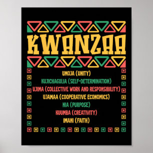Poster Kwanzaa Sept Principes Umoja Faith Graphisme