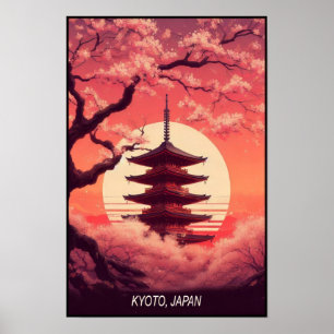 Poster Kyoto en fleur : les rêves des cerisiers en fleurs