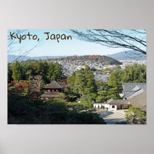 Poster Kyoto & Ginkaku-ji temple, Japon