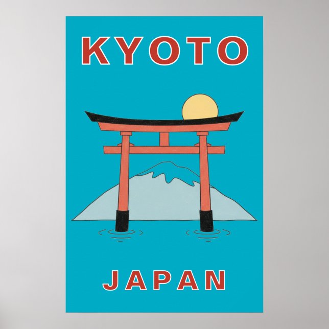 Poster Kyoto Japan Torii Gate Art Minimalist Travel (Devant)