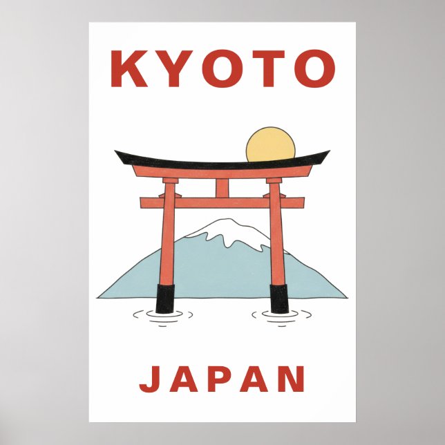 Poster Kyoto Japan Torii Gate Art Minimalist Travel (Devant)