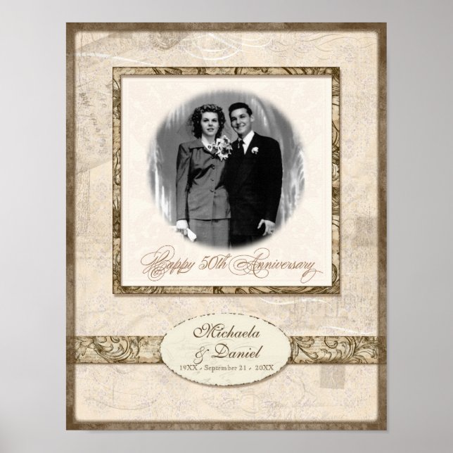 Poster L744 11x14 50e anniversaire Personnalisé avec phot (Devant)